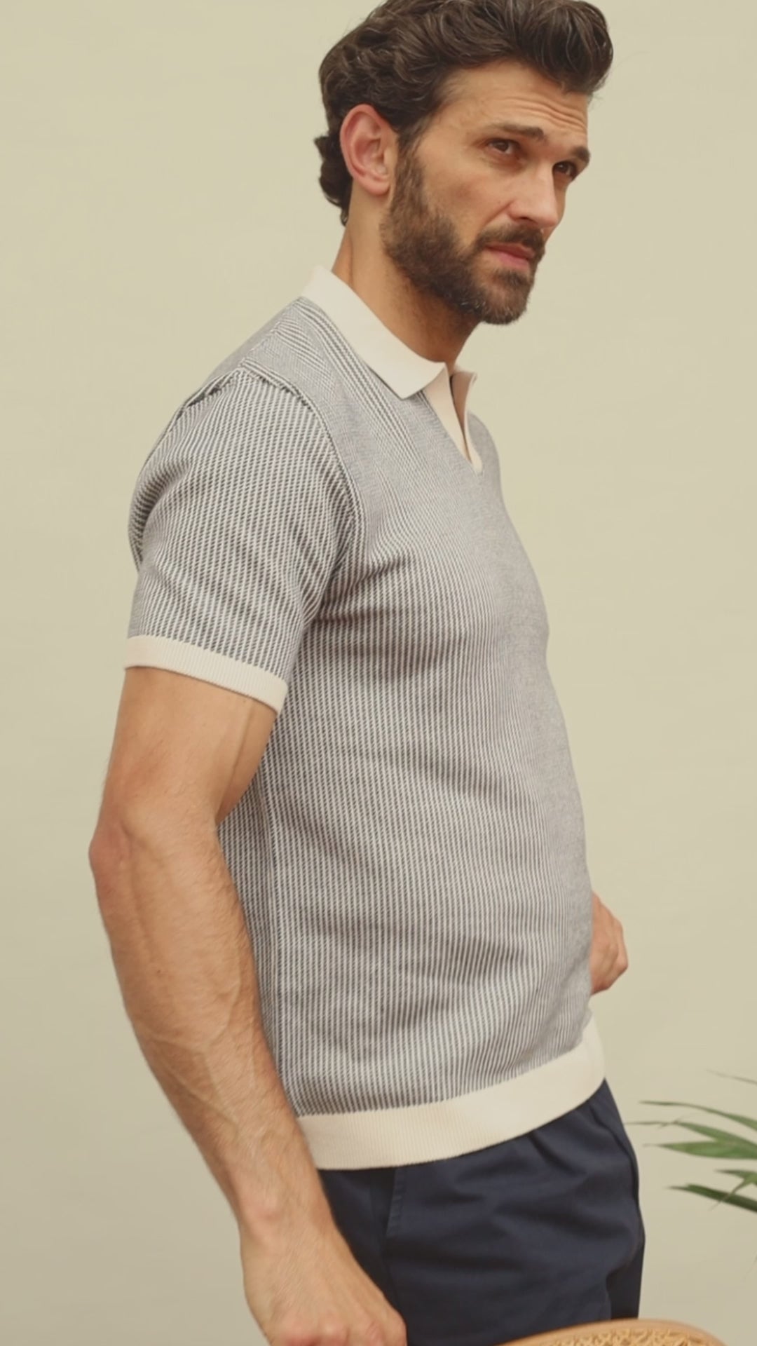 mens tuck stitch nordic polo shirt