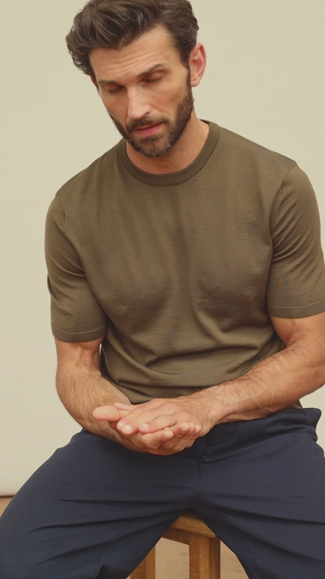 green mens merino wool t-shirt