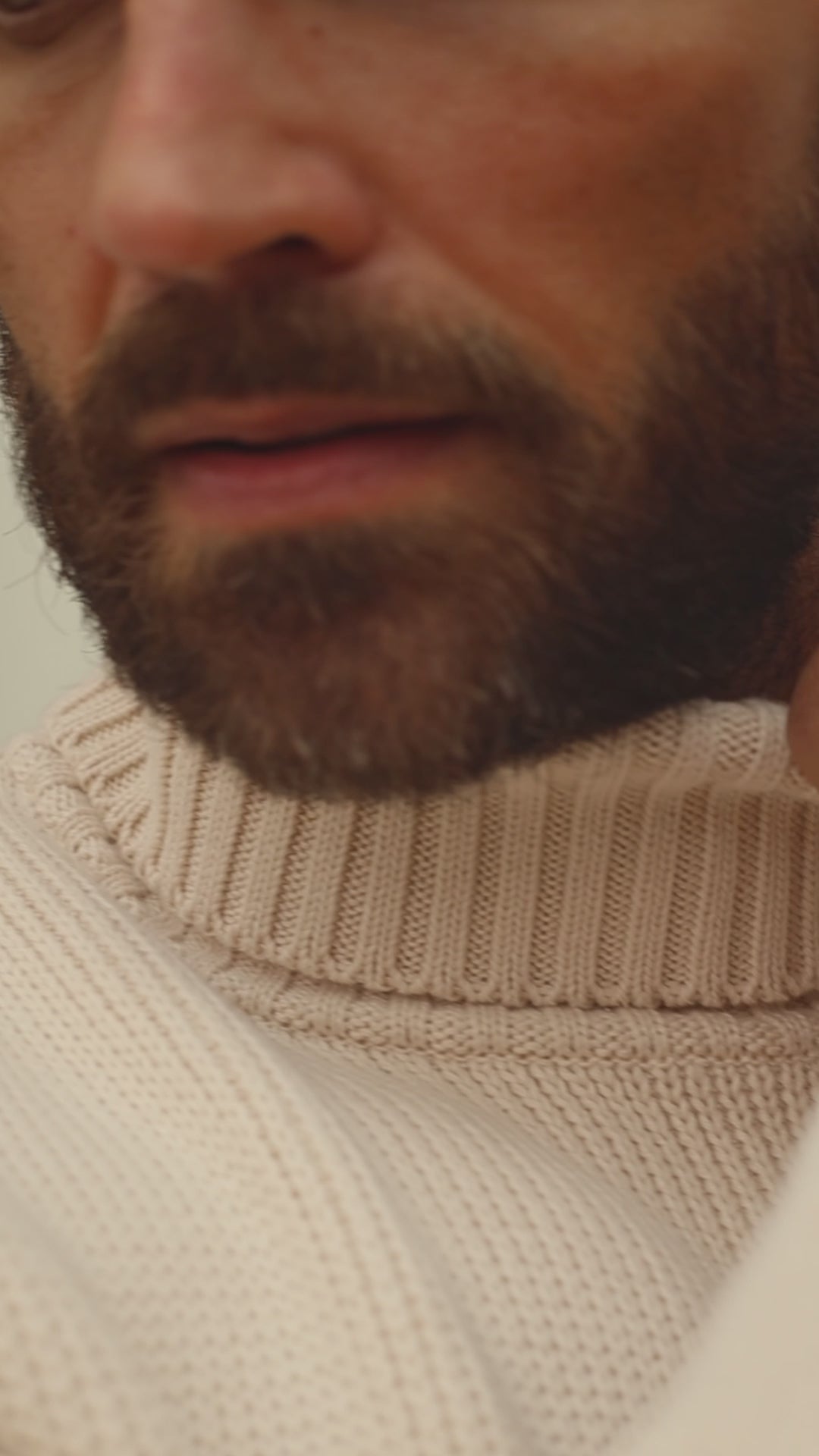 ecru mens winter roll neck jumper