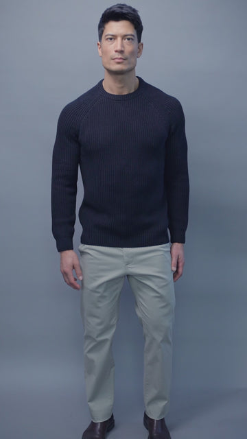 black mens fisherman knit jumper