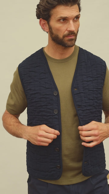 mens navy quilted gilet jacket