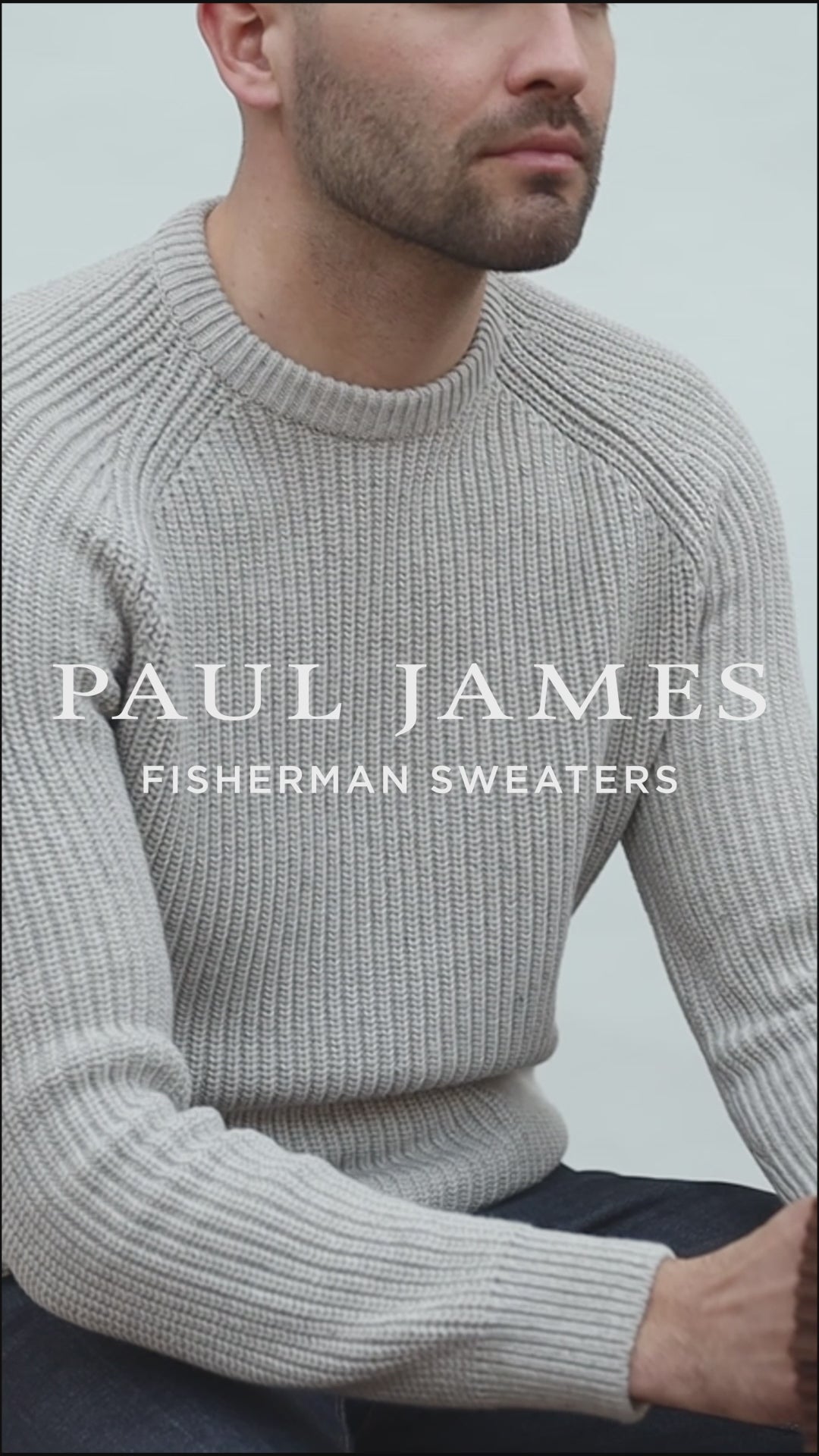 grey mens fisherman jumper