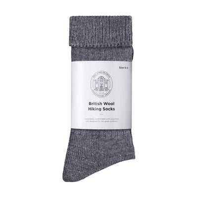 grey British wool hiking sock