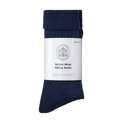 navy British wool hiking sock