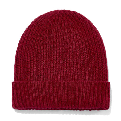 womens red cashmere beanie hat