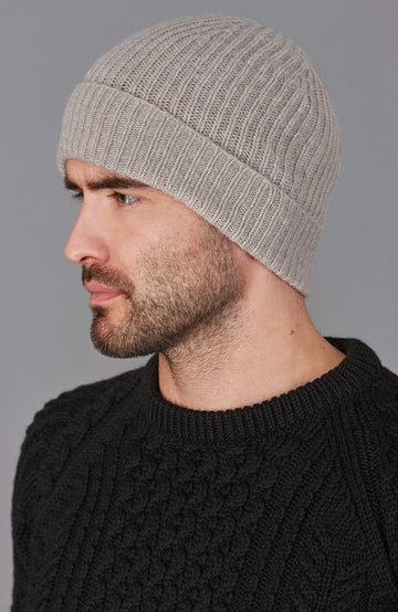 brown cashmere beanie hat  by Paul James