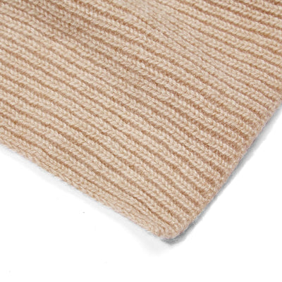 beige knitted cashmere scarf