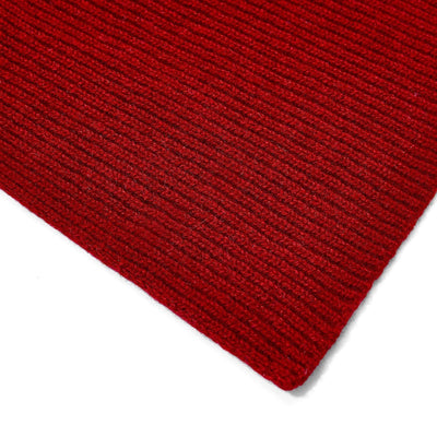red knitted cashmere scarf