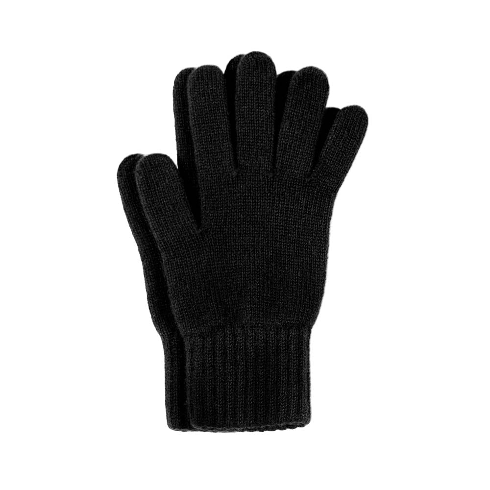 black cashmere luxury gloves