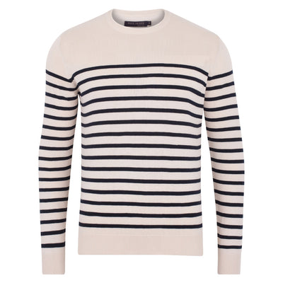 Mens 100% Cotton Striped Breton Sweater