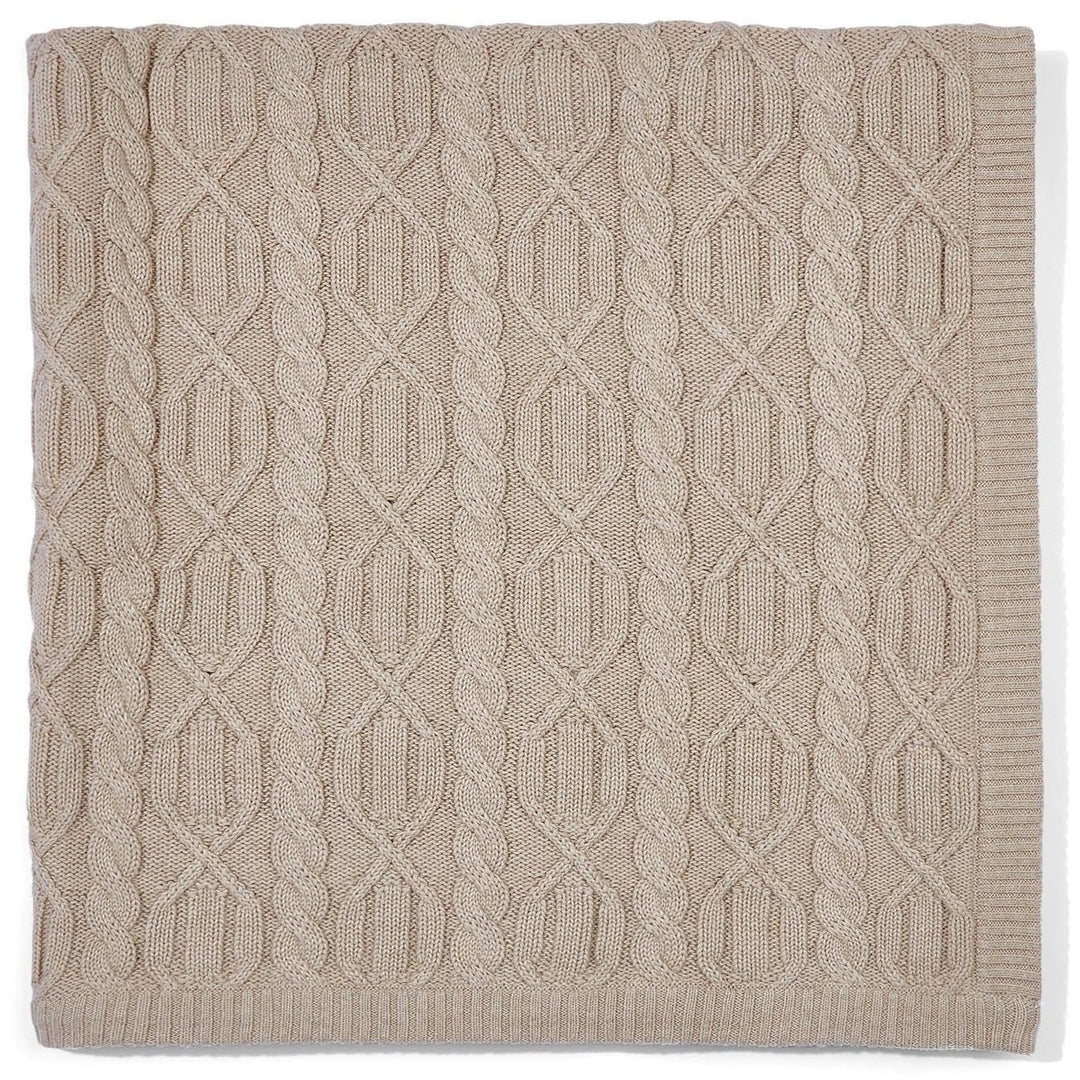 beige chunky cotton cable blanket