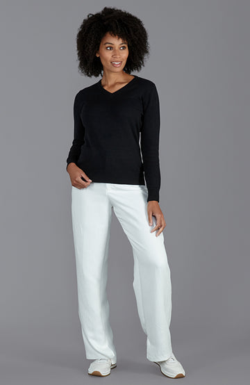 womens black v neck cotton jumper