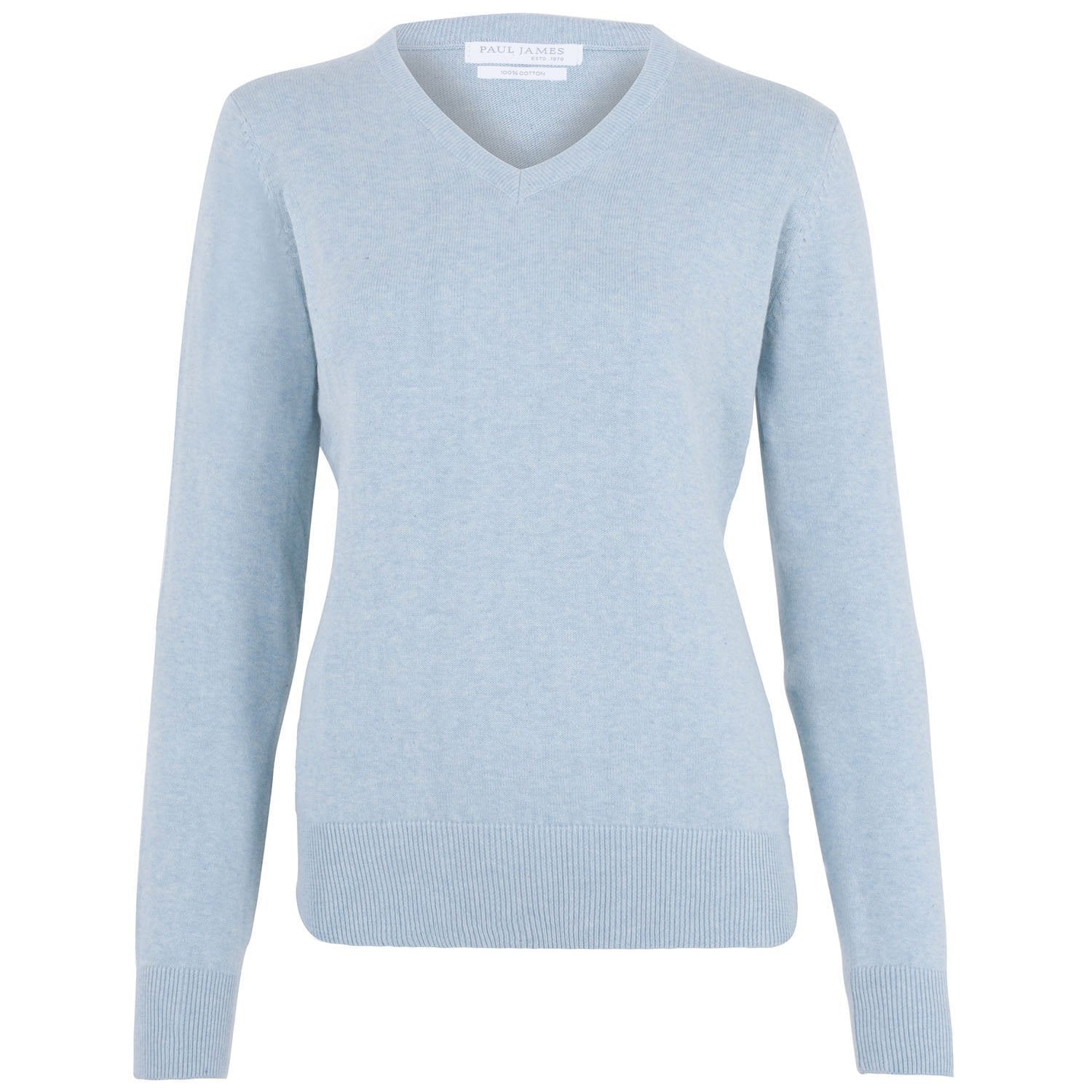 Harvest V Neck Cotton Jumper - Poinsettia/White/Navy