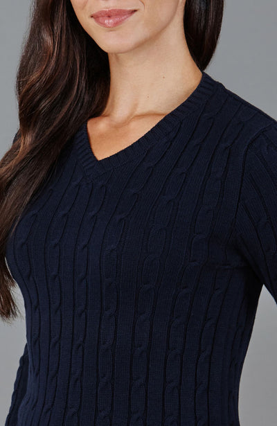 navy womens cable jumper