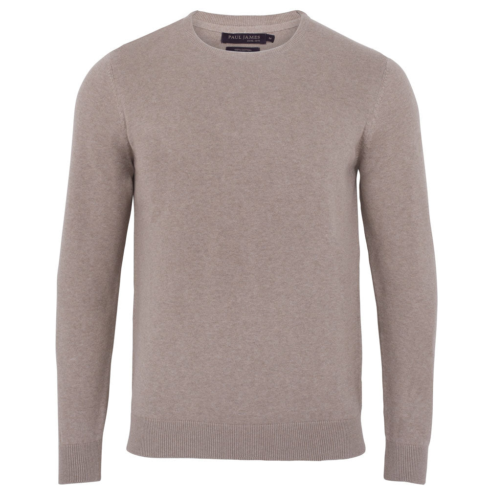 Mens Crew Neck 100% Cotton Jumper – Paul James Knitwear