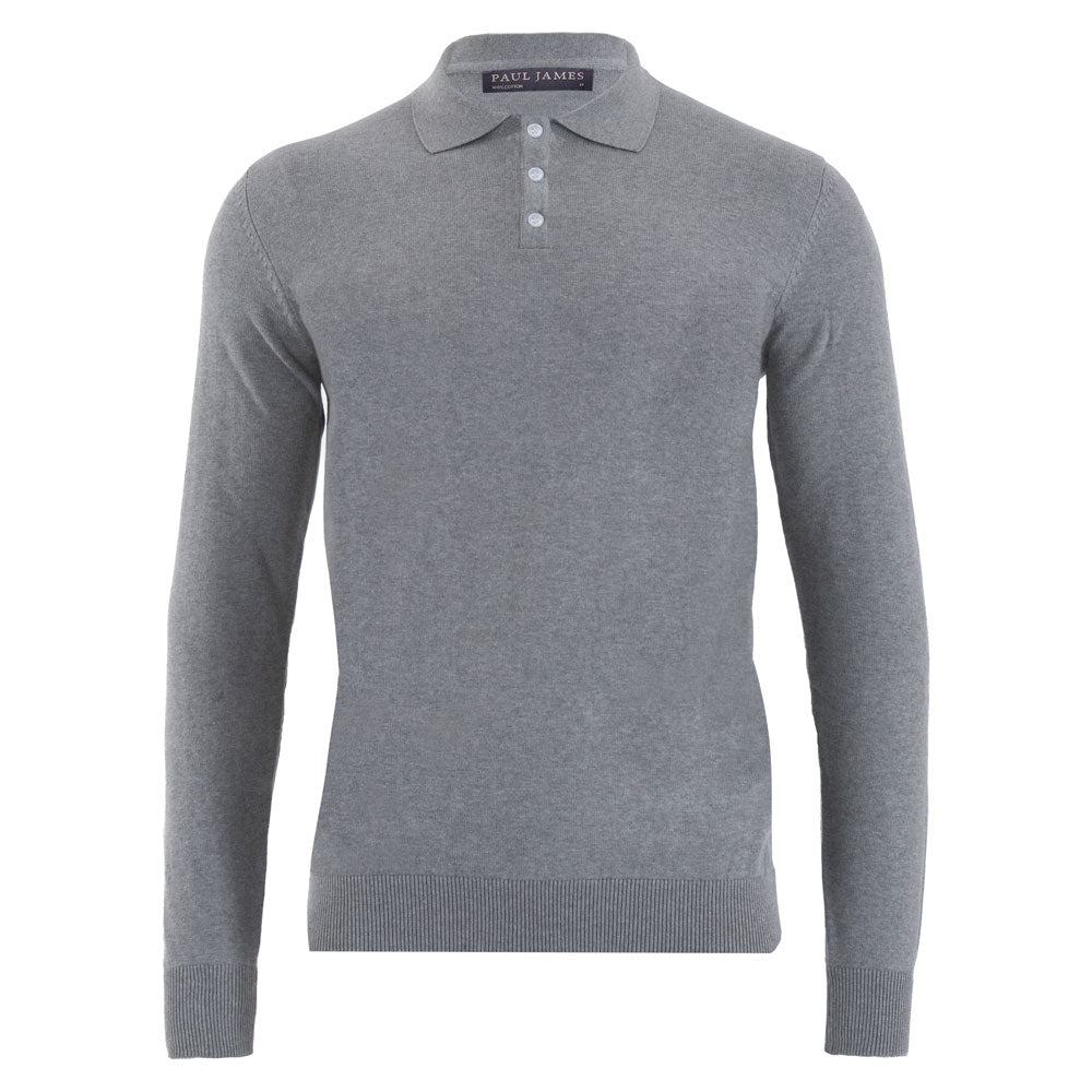 grey mens polo shirt jumper