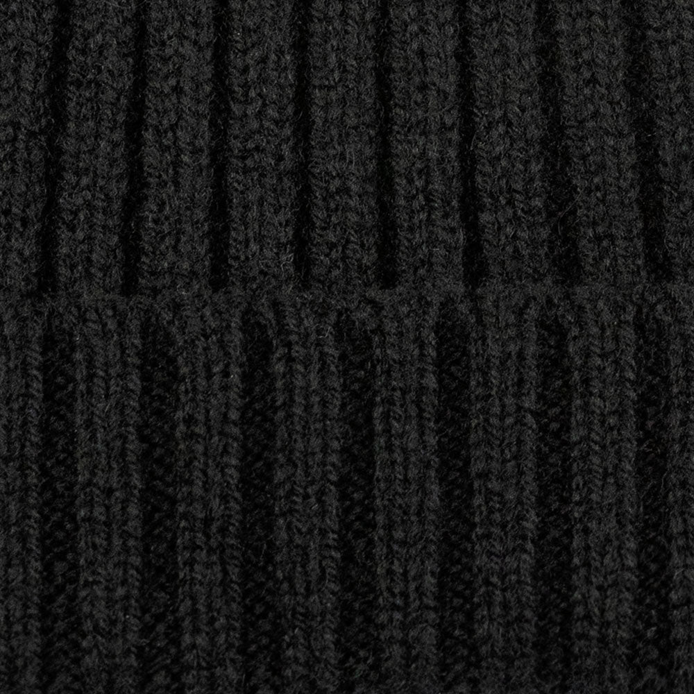 black warm winter wool beanie hat