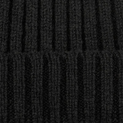 black warm winter wool beanie hat