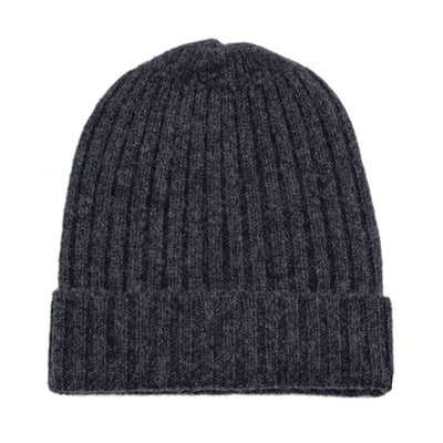 charcoal grey warm winter wool beanie hat