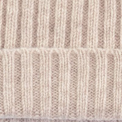 linen warm winter wool beanie hat close up