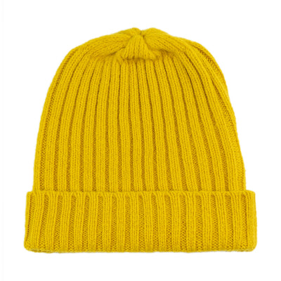 yellow warm winter wool beanie hat