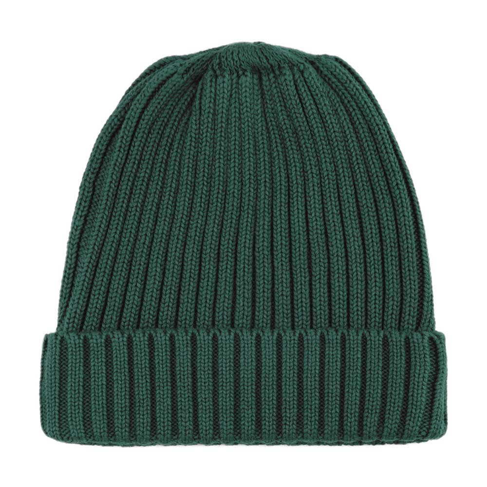 green cotton beanie hat