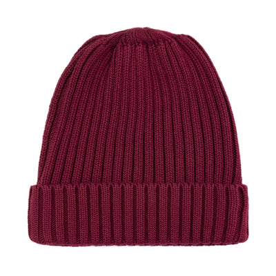cabernet red itch free cotton beanie hat