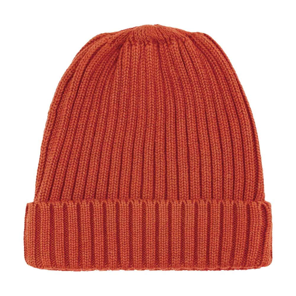 orange cotton beanie hat