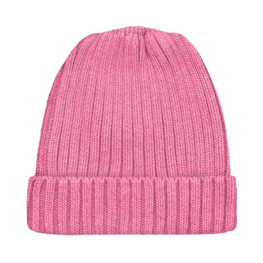 pink cotton beanie hat