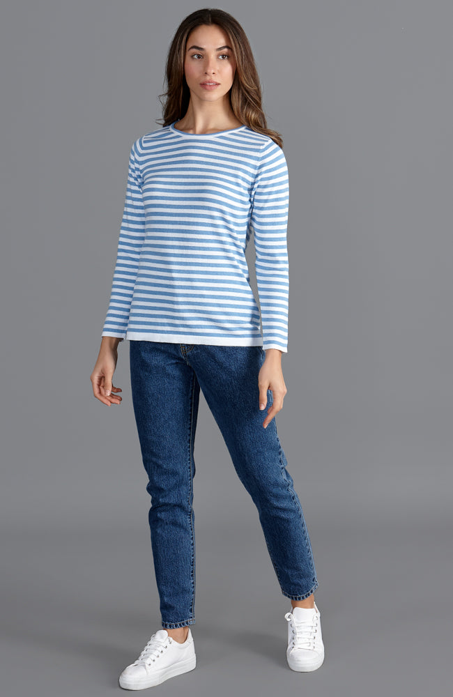 womens soft summer breton stripe sweater