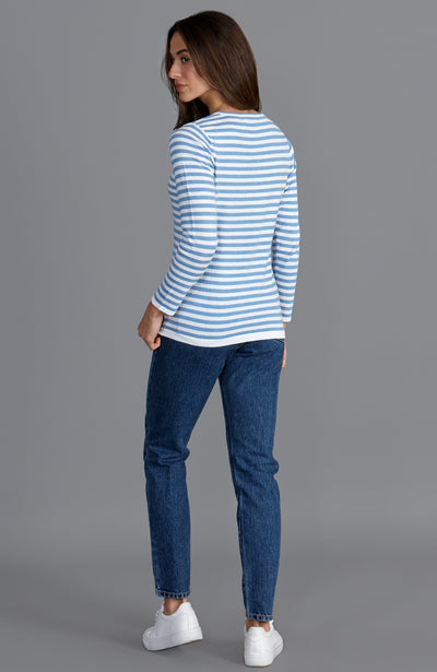 womens soft summer breton stripe sweater
