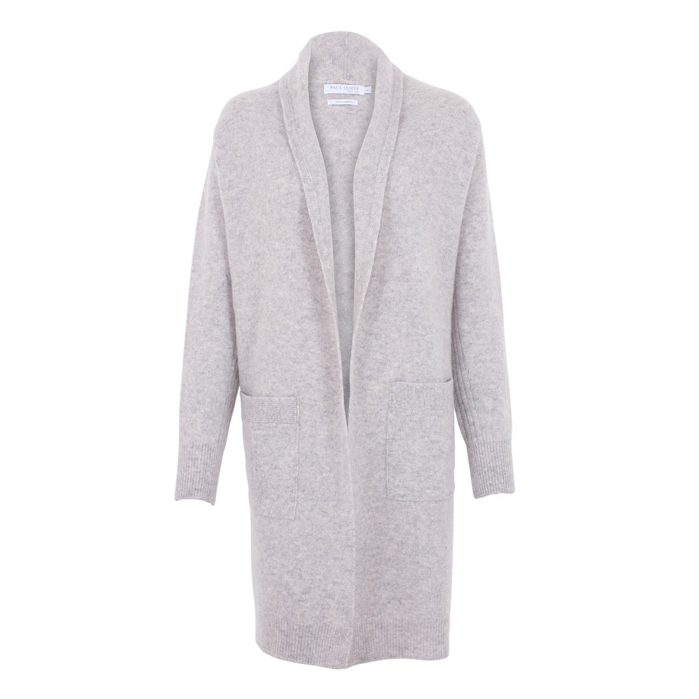 womens long line cardigan coat with pockets
