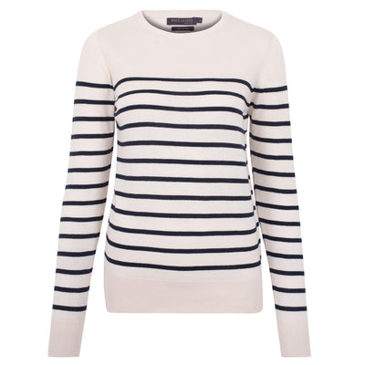 white navy womens breton sweater