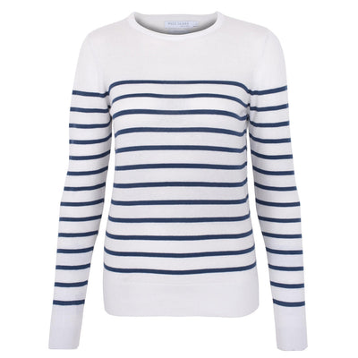 white navy womens breton sweater