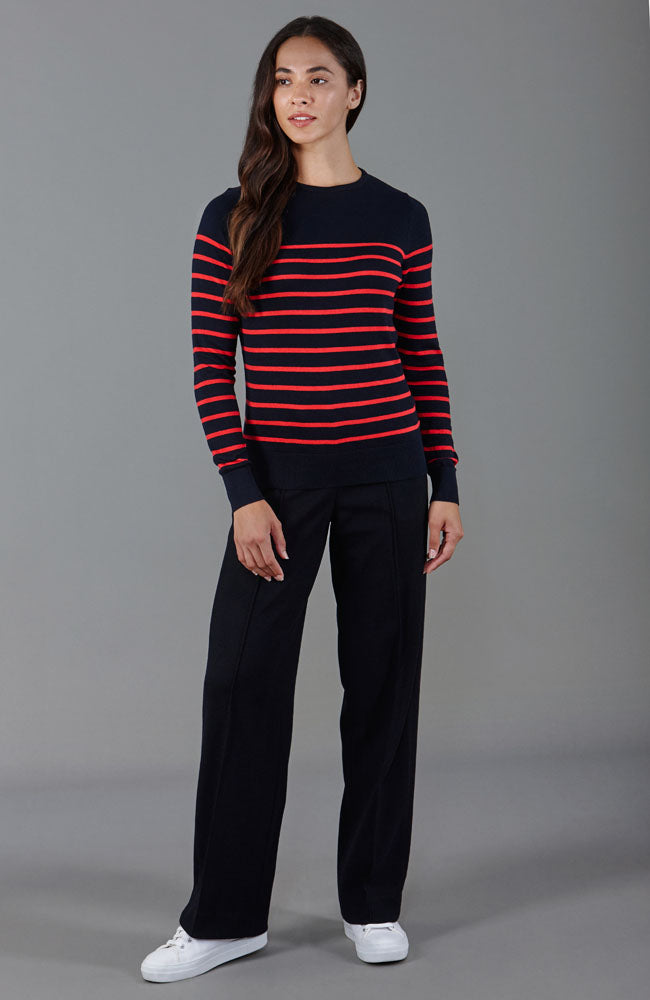 womens red breton stripe sweater