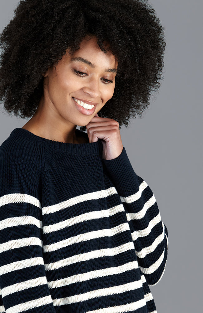 womens relaxed warm breton sweater