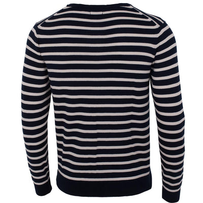 mens fine knit breton cotton sweater back