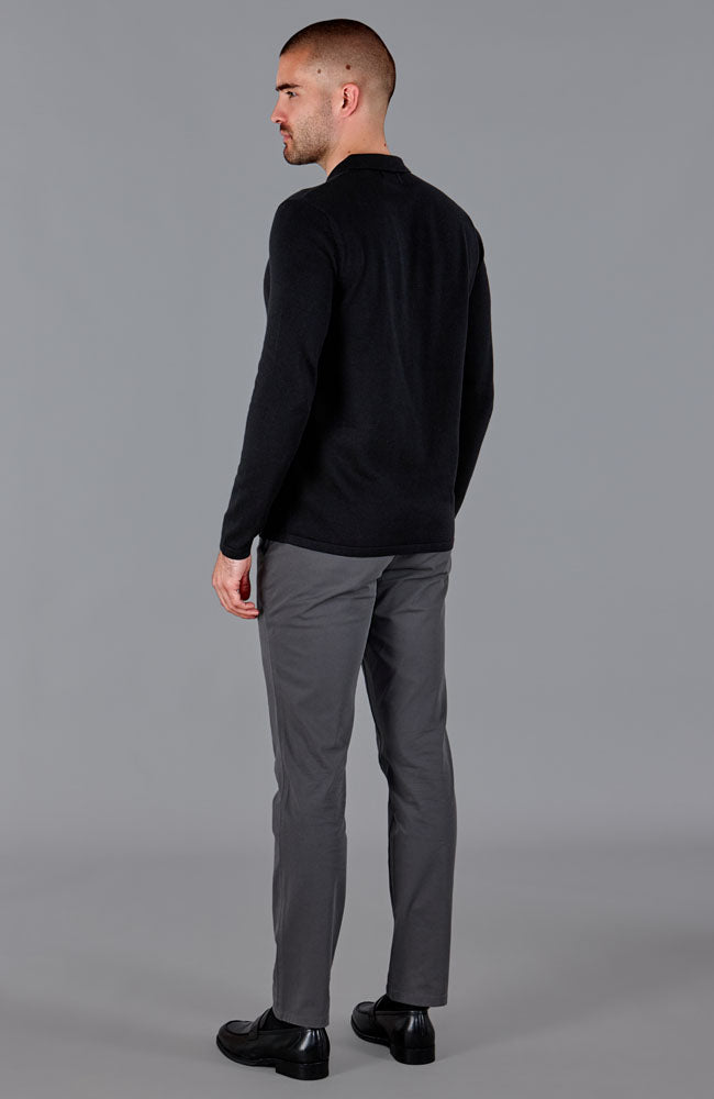 mens black quality knitted cotton shirt