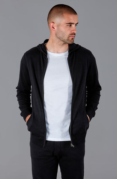 black mens hoodie with zip