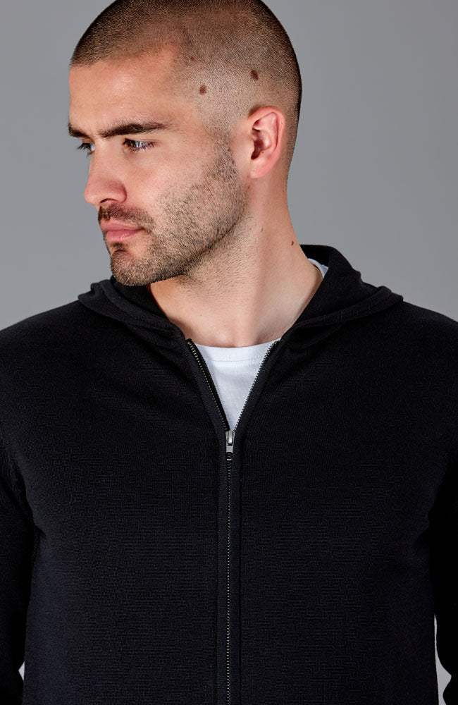 black mens hoodie with zip