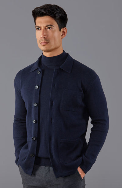 mens navy cotton work shirt