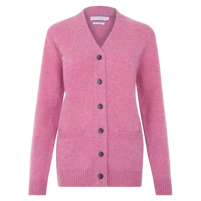 womens pink wool cardigan