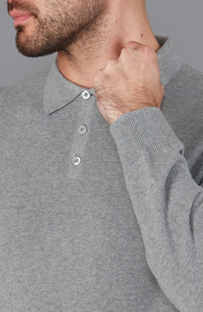 grey mens polo shirt jumper