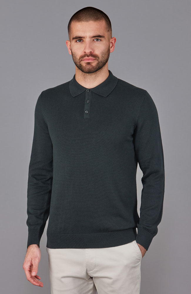 green mens polo neck jumper