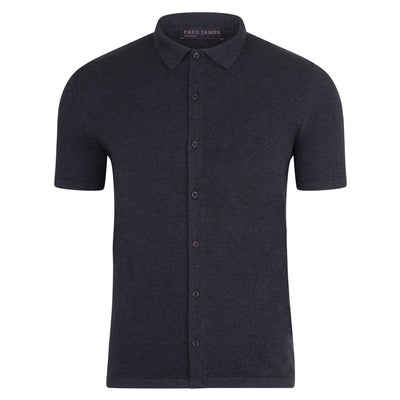 charcoal mens short sleeve polo shirt