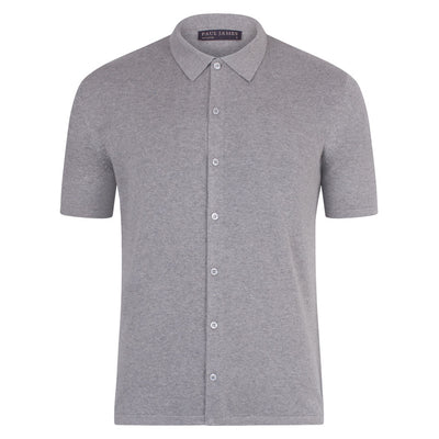grey mens short sleeve polo shirt