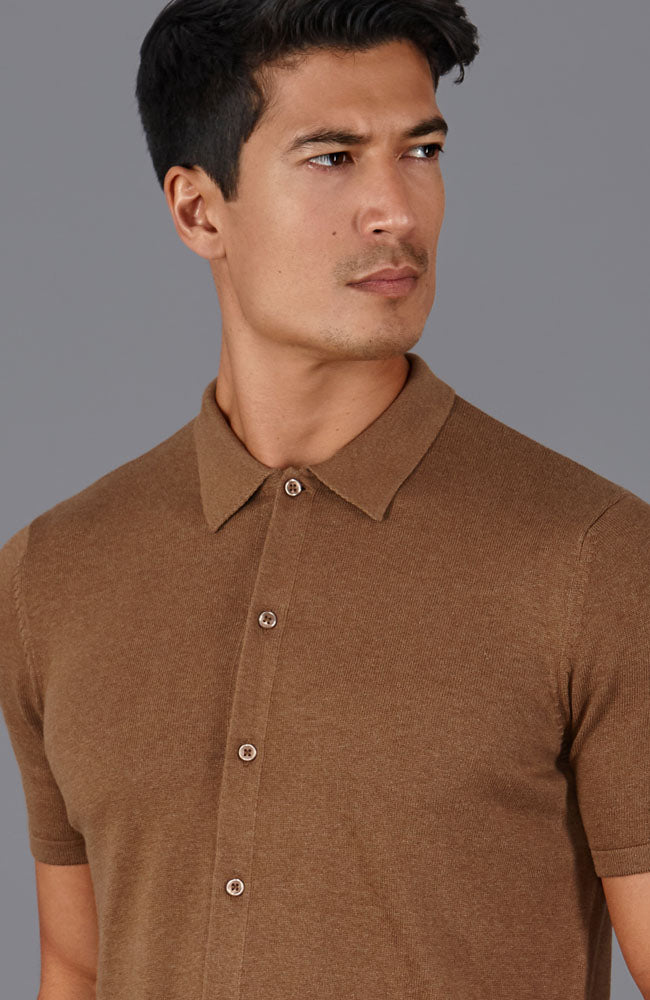 mens camel short sleeve shirt