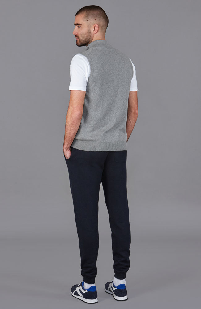 mens grey zip knitted gilet