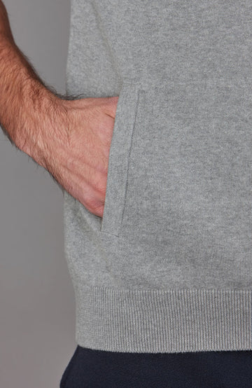 mens grey zip knitted gilet