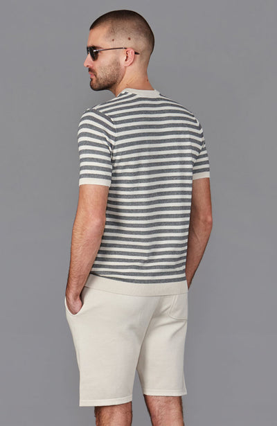mens breton stripe textured t shirt